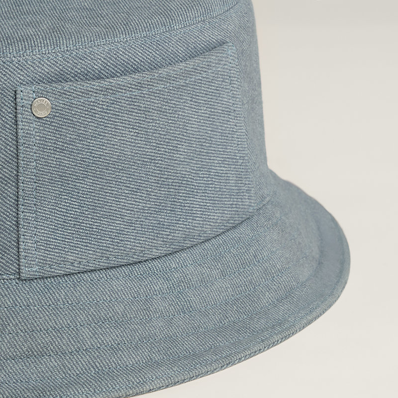 【HERMES】デニム・バケット・ハット「Fred フレッド」/ Indigo HERMES Denim Eden Bucket Hat 56 Indigo 1364715 | FASHIONPHILE